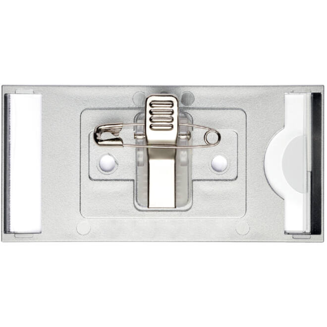 Badge Durable 8543 classic met combiklem 34x74mm zilvergrijs