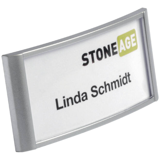 Badge Durable 8542 classic met magneet 34x74mm zilvergrijs