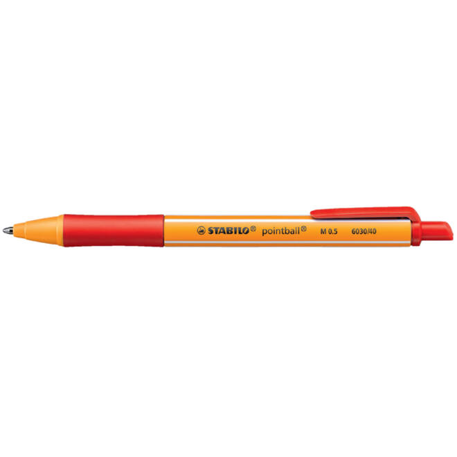 Balpen STABILO pointball 6030/40 medium rood