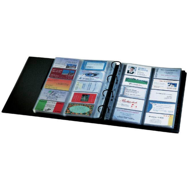 Visitekaartringband Sigel VZ301 voor 400 kaarten 90x58mm velvet zwart