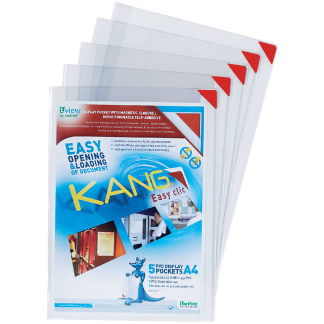 Presenteerhoes Djois Kang easy clic A4 herpositioneerbaar zelfklevend 5 stuks