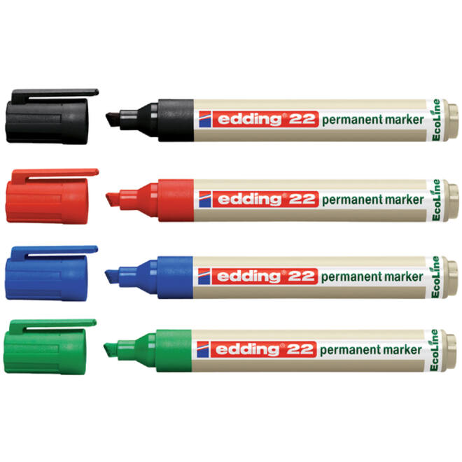 Viltstift edding 22 Ecoline schuin zwart 1-5mm