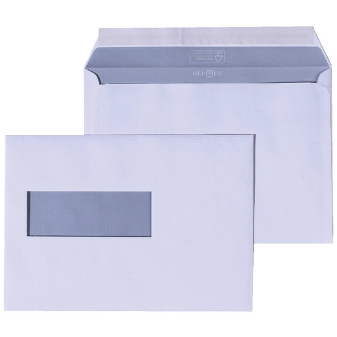 Envelop Hermes C5 162x229mm venster 4x11 links zelfkl 500st