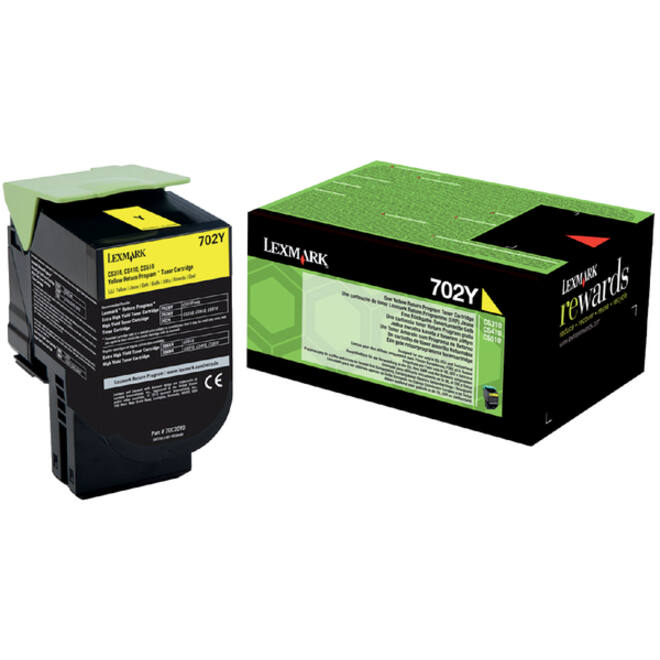 Tonercartridge Lexmark 70C20Y0 prebate geel