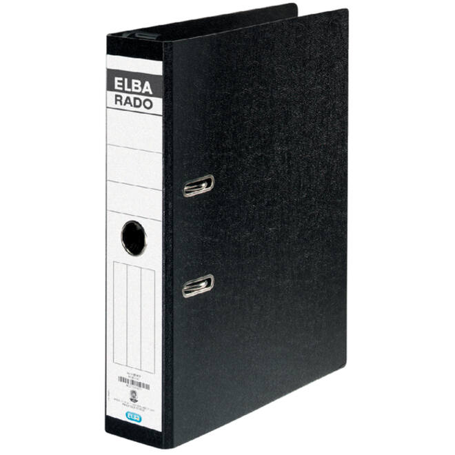 Hangordner Elba Rado 75mm karton zwart gewolkt