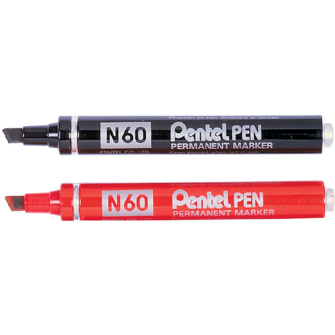 Viltstift Pentel N60 schuin 1.2-6mm rood