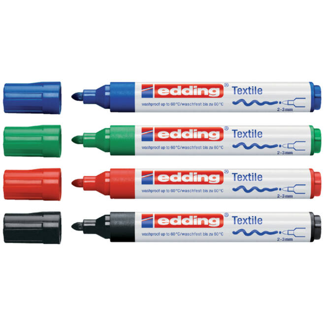 Viltstift edding 4500 textiel rond 2-3mm blauw
