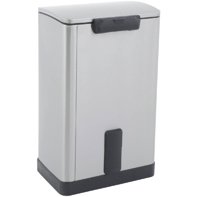 Afvalbak EKO E-Cube pedaalemmer 40liter RVS