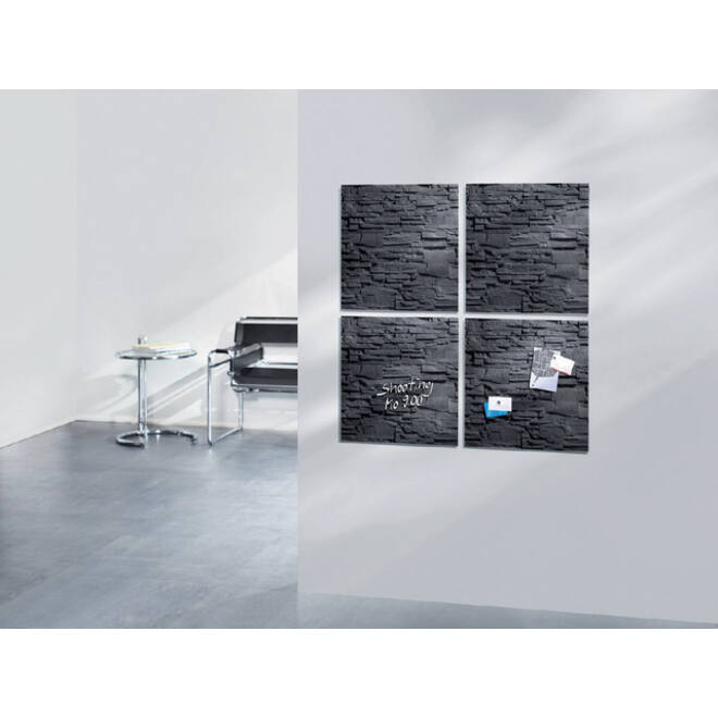 Glasbord Sigel magnetisch 480x480x15mm leisteen