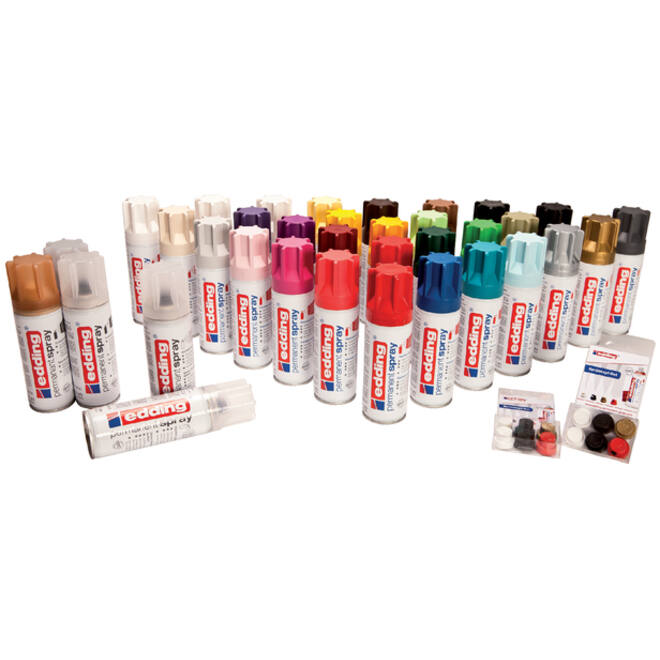 Verfspuitbus edding 5200 permanent spray glossy diepzwart