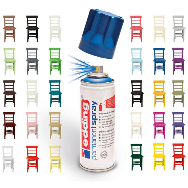 Verfspuitbus edding 5200 permanent spray glossy diepzwart