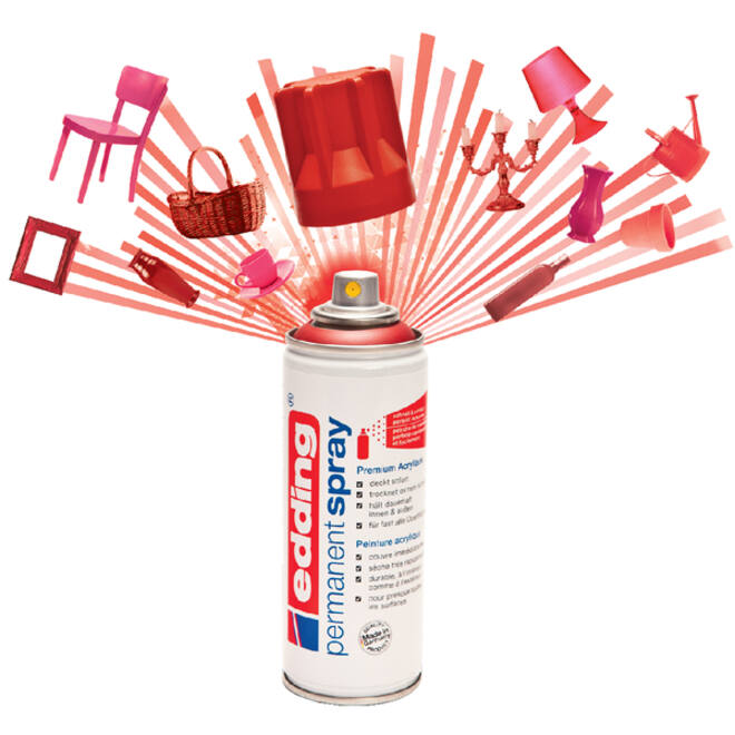 Verfspuitbus edding 5200 permanent spray glossy diepzwart
