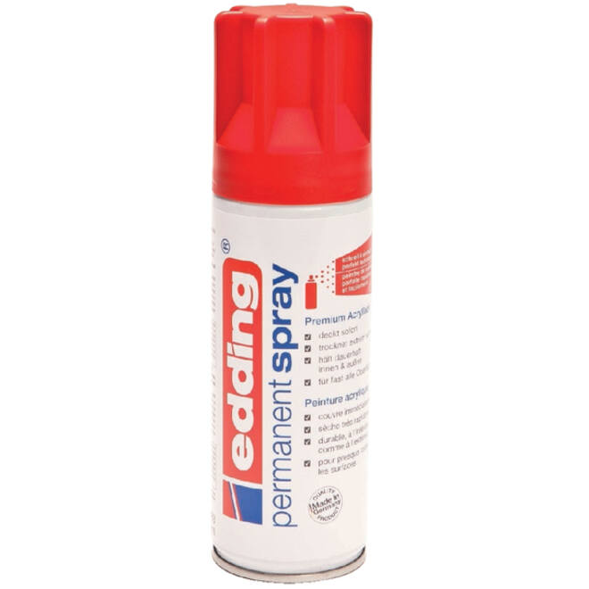 Verfspuitbus edding 5200 permanent spray mat verkeersrood