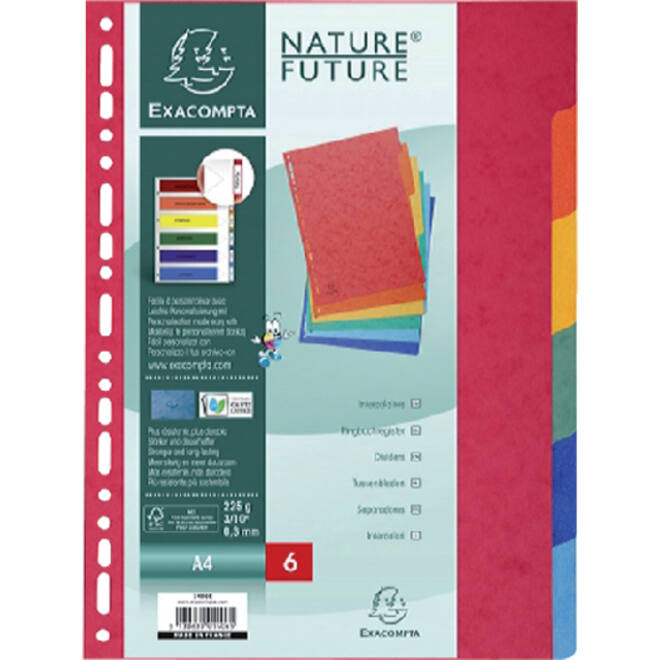Tabbladen Exacompta 225x297mm 11-gaats 6-delig glanskarton