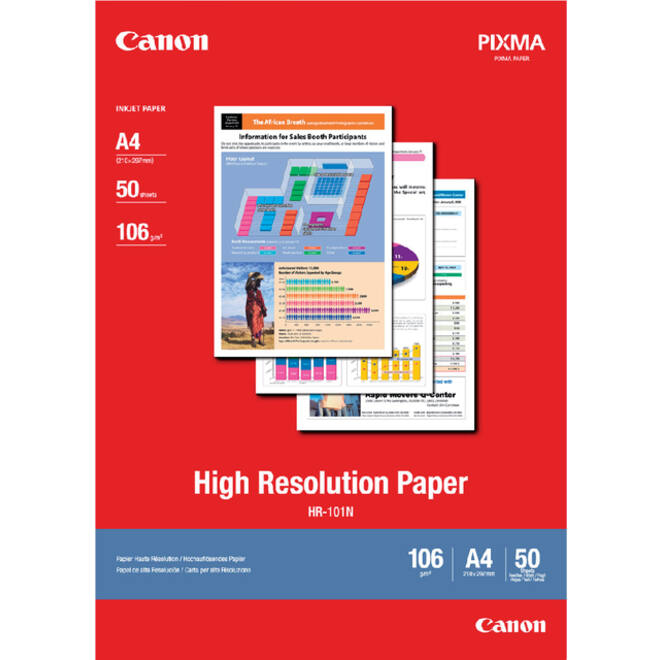 Inkjetpapier Canon HR101 A4 106gr 50vel