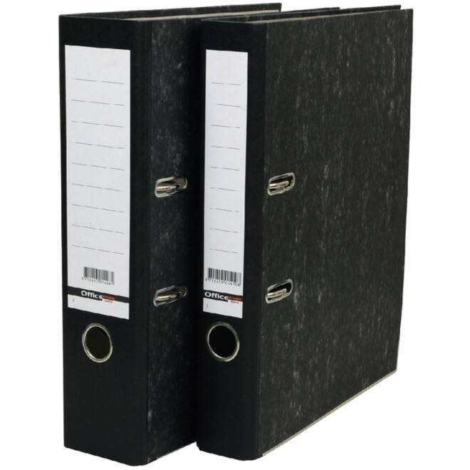 Ordner Qbasic A4 80mm karton zwart gewolkt
