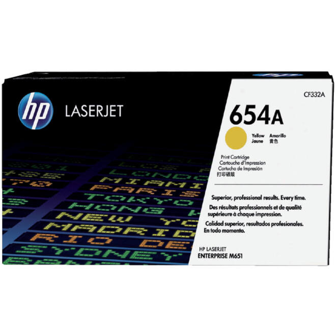 Tonercartridge HP CF332A 654A geel