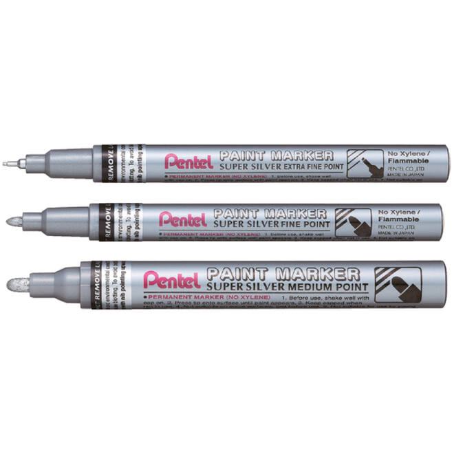 viltstift Pentel MFP10 rond 0.7mm zilver