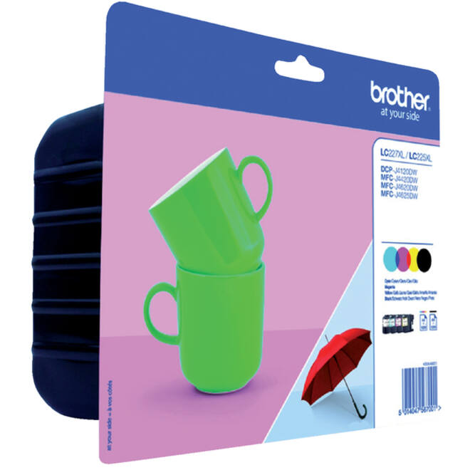 Inktcartridge Brother LC-227XLVALP zwart + 3 kleuren