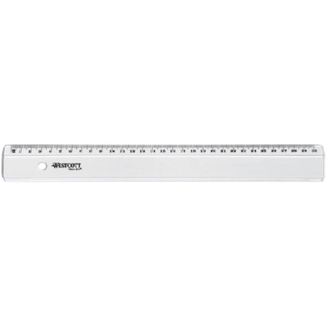 Liniaal Westcott basic kunststof 30cm transparant
