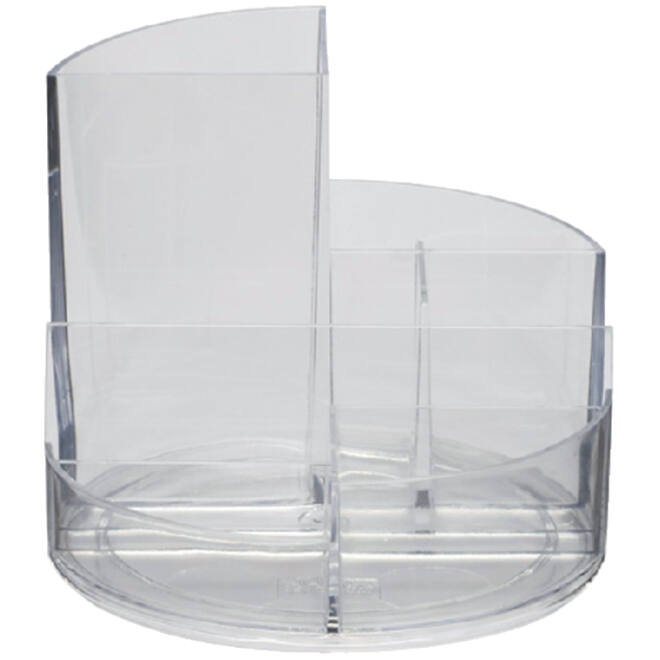 Pennenkoker MAUL roundbox 7 vakken Ø14x12.5cm helder transparant