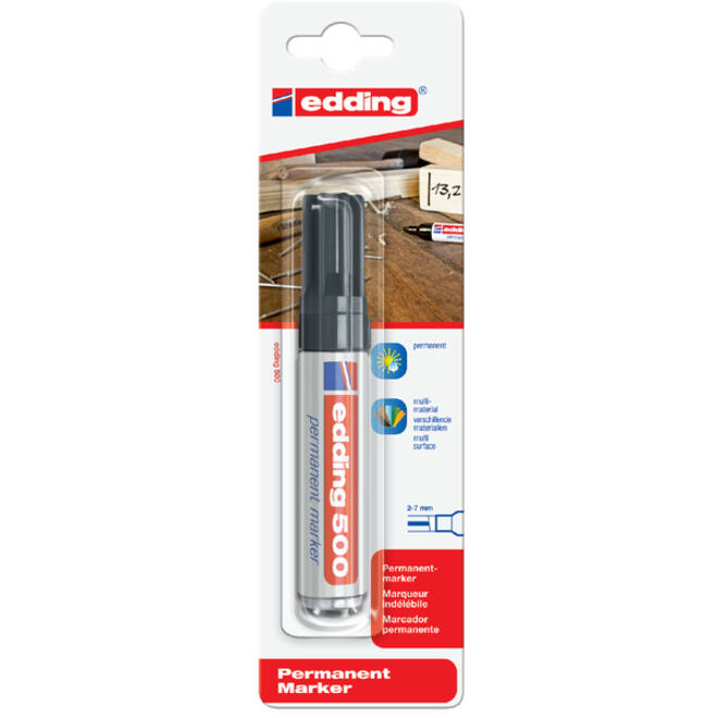 Viltstift edding 500 schuin 2-7mm zwart blister à 1 stuk