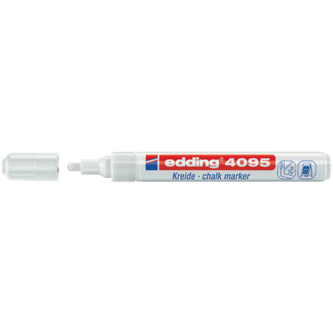 Krijtstift edding 4095 rond 2-3mm wit blister à 1 stuk