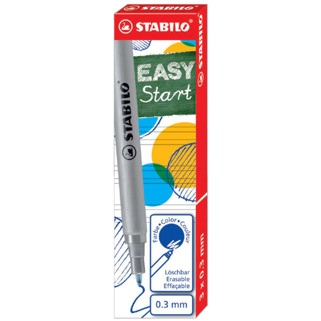 Rollerpenvulling STABILO Easyoriginal fijn blauw doosje à 3 stuks
