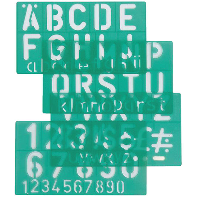 Lettersjabloon Linex hoofletters/letters/cijfers 50mm