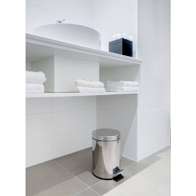 Afvalbak pedaalemmer RVS mat rond 12 liter