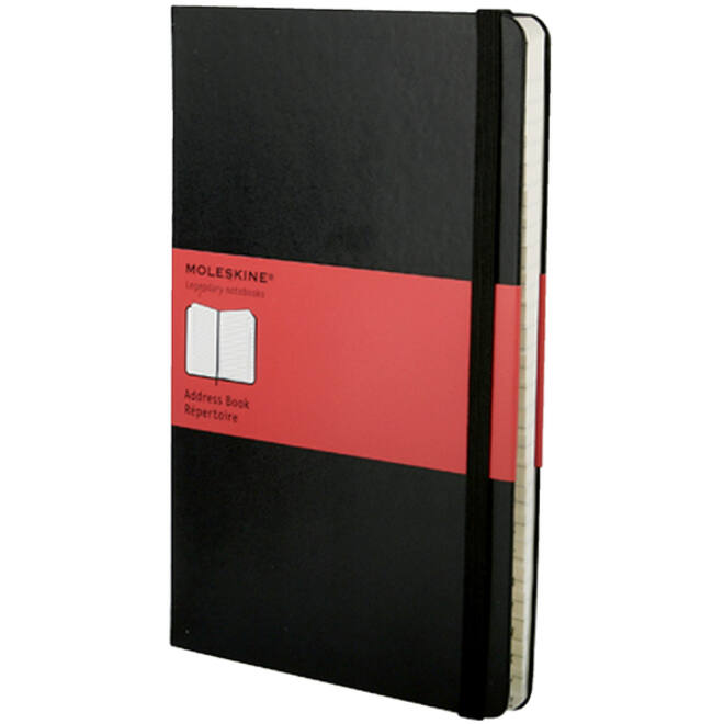 Adresboek Moleskine pocket 90x140mm hard cover zwart