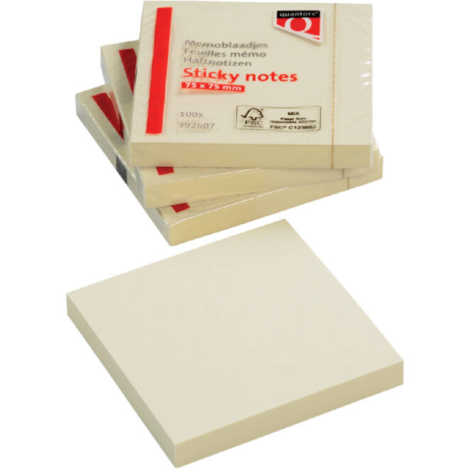 Memoblok Quantore 76x76mm geel