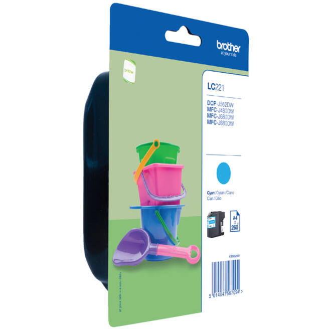 Inktcartridge Brother LC-221C blauw