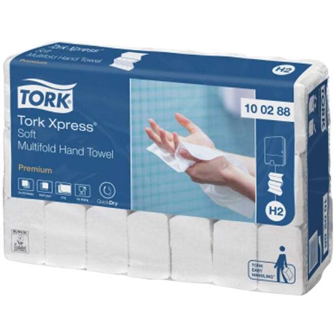 Handdoek Tork H2 multifold Premium kwaliteit 2 laags wit 100288