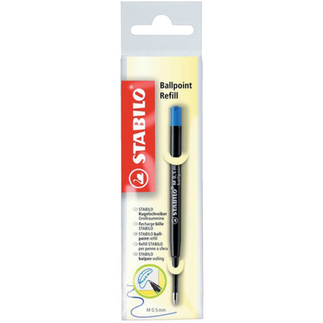 Balpenvulling STABILO standaard medium blauw blister à 1 stuk