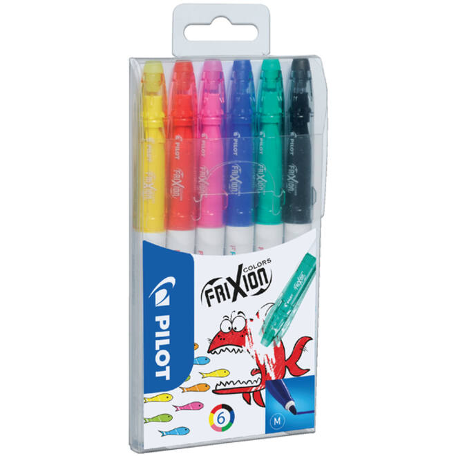 Viltstift PILOT friXion Colors medium assorti etui à 6 stuks