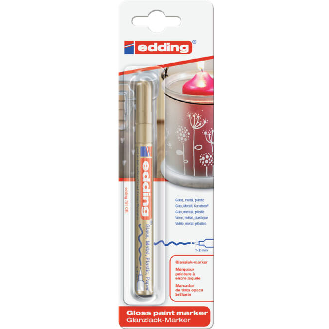 Viltstift edding 751 lakmarker rond 1-2mm goud blister à 1 stuk