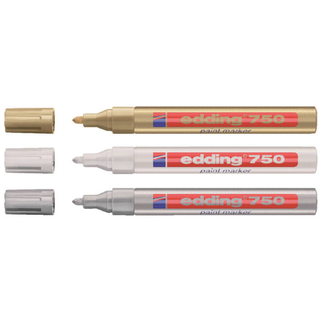 Viltstift edding 750 lakmarker rond 2-4mm zilver