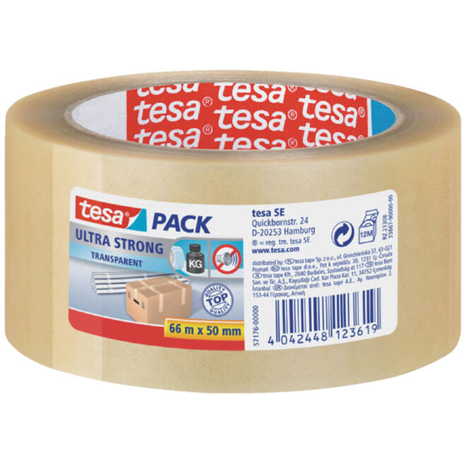 Verpakkingstape tesapack® Ultra Strong 66mx50mm transparant