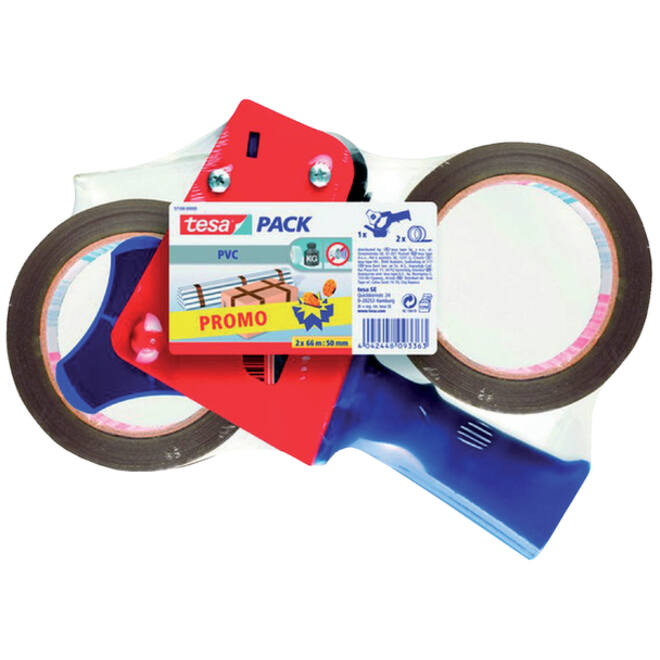 Verpakkingstape tesapack® ultra strong 66mx50mm pvc + dispenser