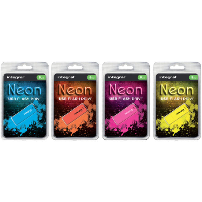 USB-stick 2.0 Integral 32GB neon blauw