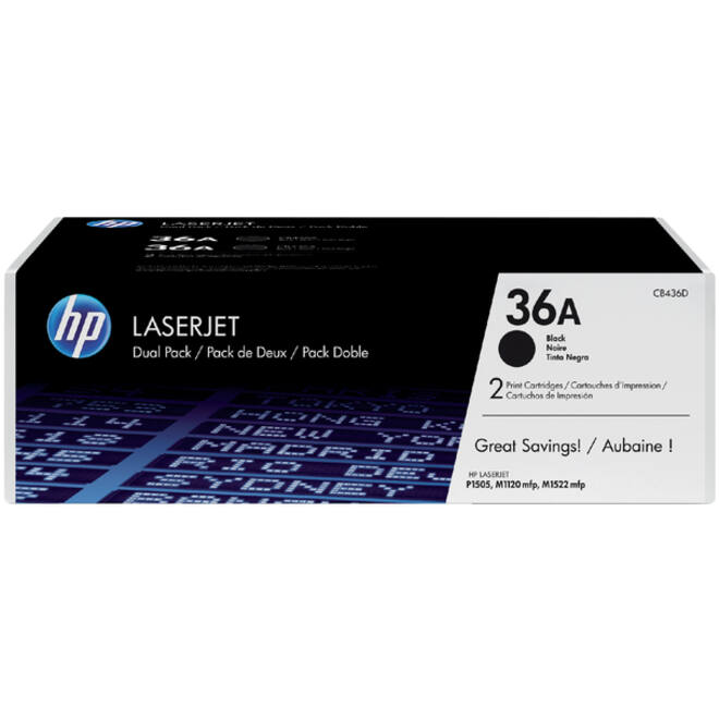 Tonercartridge HP CB436AD 36A zwart 2x
