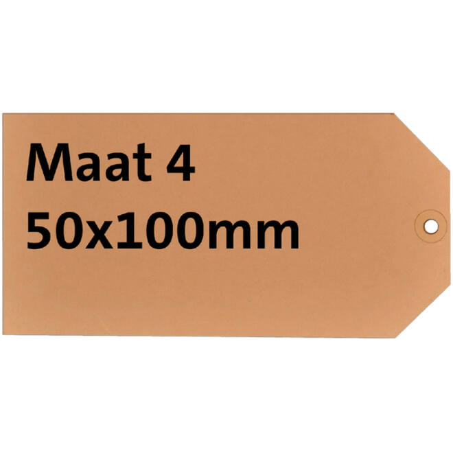 Label karton nr4 200gr 50x100mm chamois 1000stuks