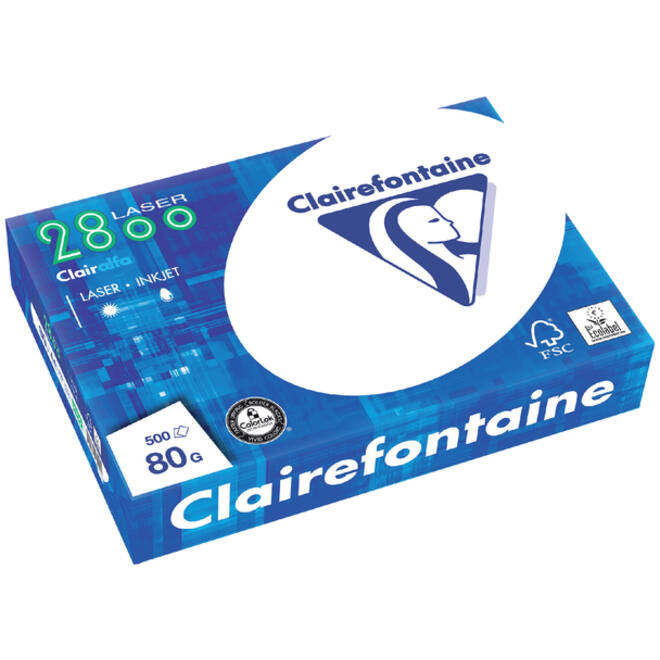 Kopieerpapier Clairefontaine laser A4 80gr wit 500vel