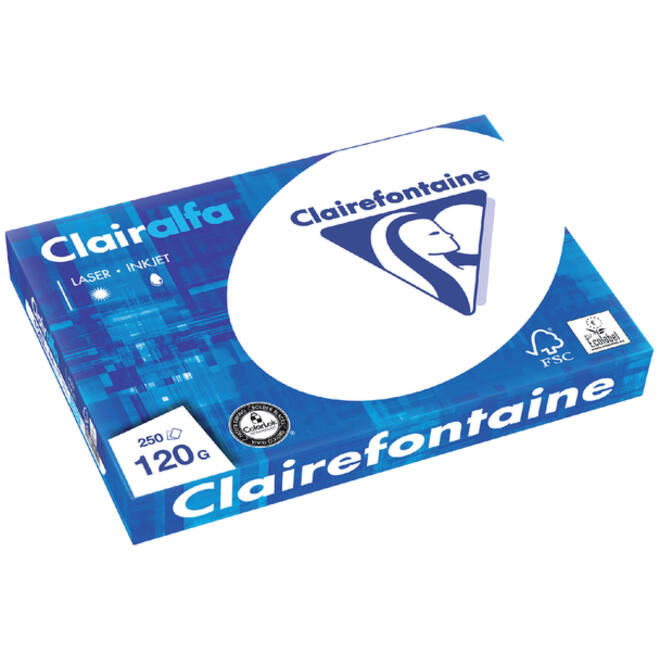 Kopieerpapier Clairefontaine Clairalfa A4 120gr wit 250vel