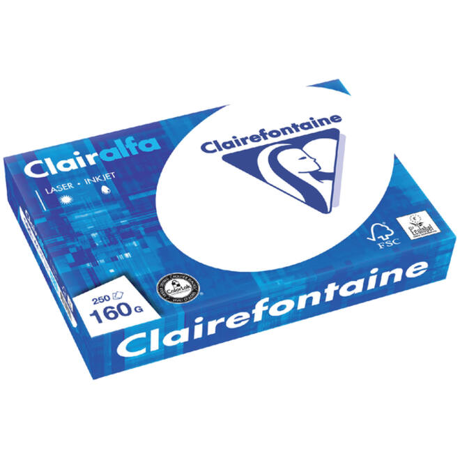 Kopieerpapier Clairefontaine Clairalfa A4 160gr wit 250vel