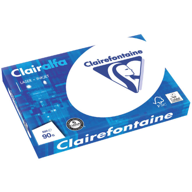 Kopieerpapier Clairefontaine Clairalfa A3 90gr wit 500vel