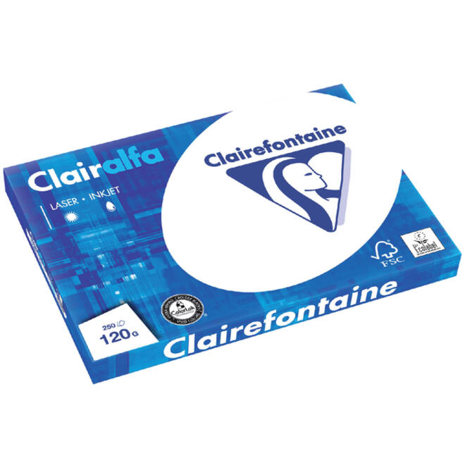 Kopieerpapier Clairefontaine Clairalfa A3 120gr wit 250vel