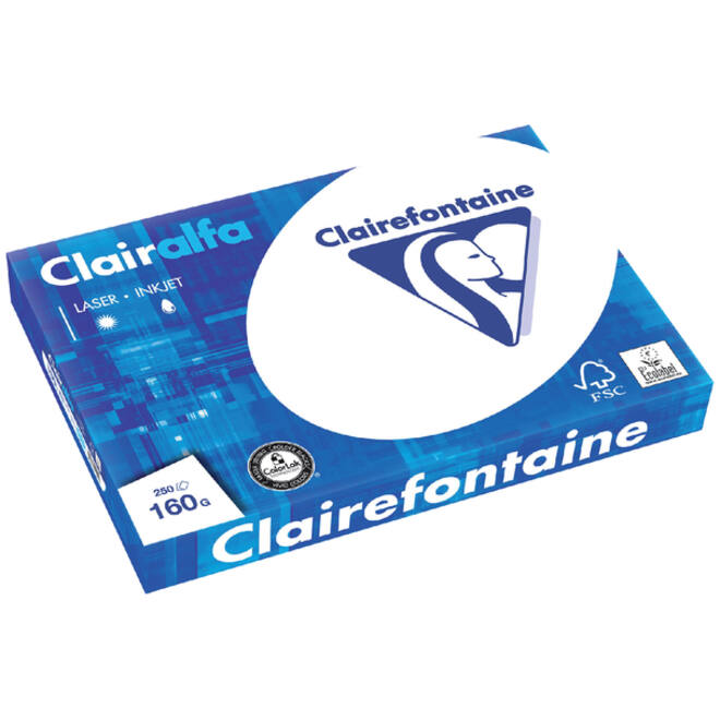 Kopieerpapier Clairefontaine Clairalfa A3 160gr wit 250vel