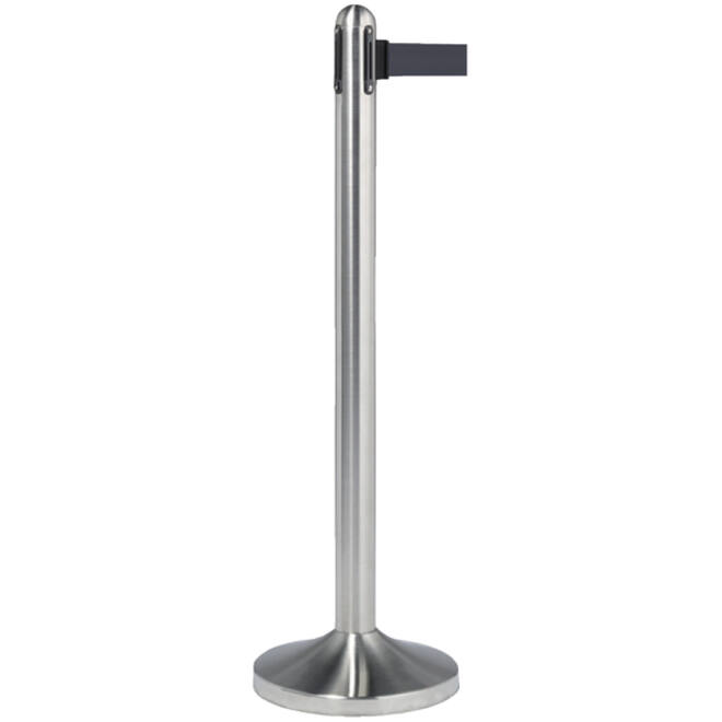 Afzetpaal Securit RVS met rolband 210cm zwart